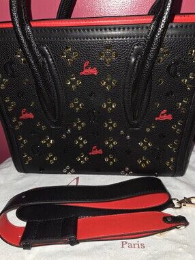Black Laser-Cut Leather Tote Bag